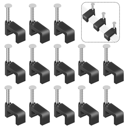 Black cable clips nail - cable, clip